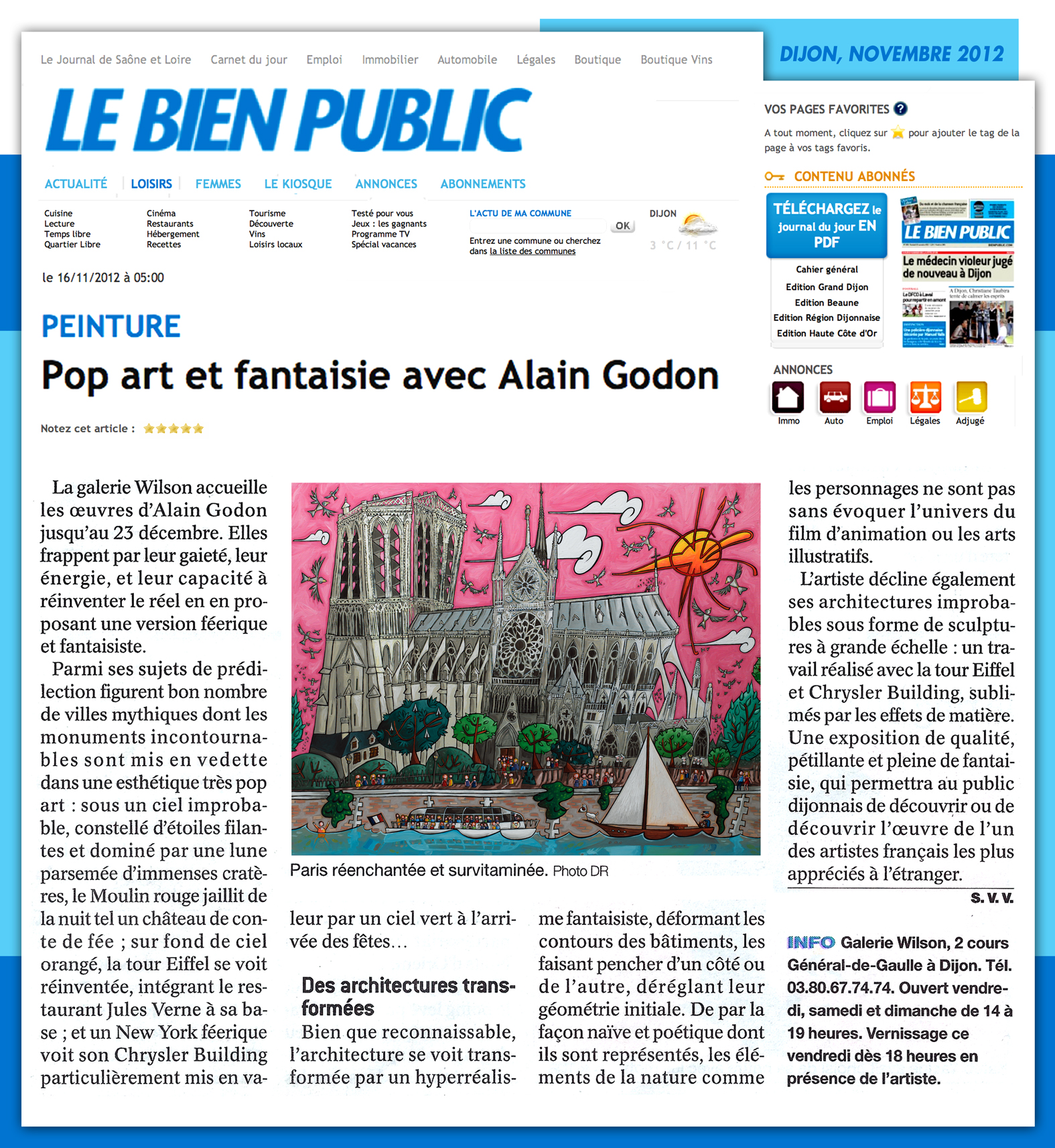 Le Bien Public - Novembre 2012